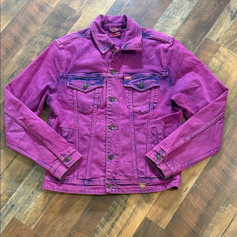 GUESS x Sean Wotherspoon Farmers Market Purple Acid Wash Denim Jacket Medium